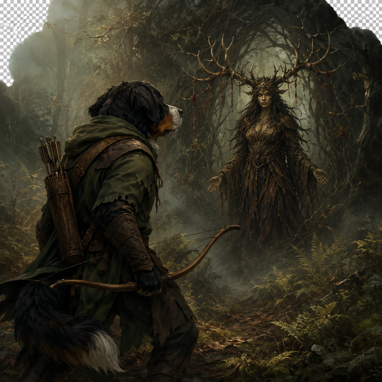 The Antlered Stranger — Floor 2 vignette
