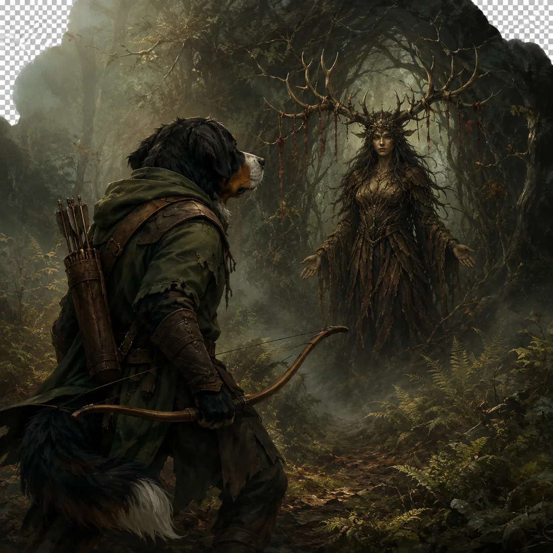 The Antlered Stranger — Floor 2 vignette