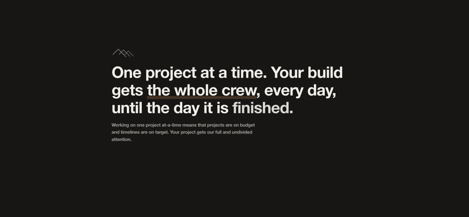 Lamacraft’s one-project-at-a-time promise, set on black.