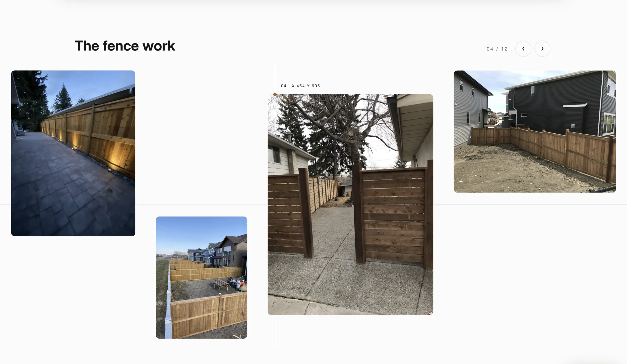 The fence archive laid out as a survey board, sizes varied along a datum line.