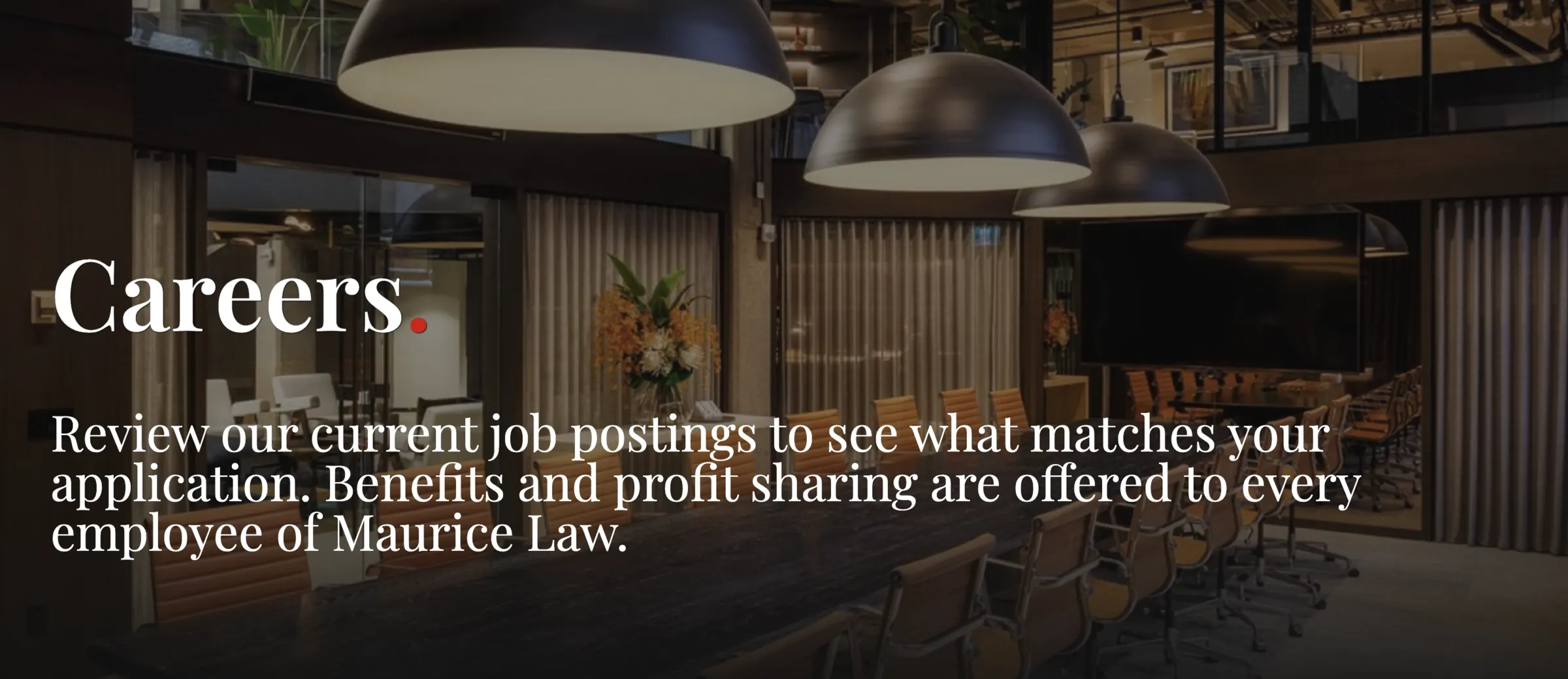 The careers page, opening on the firm’s boardroom.