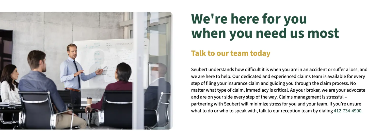 A page from the Seubert insurance site