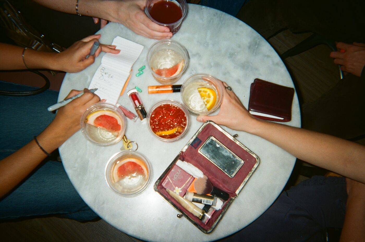 The marble table
